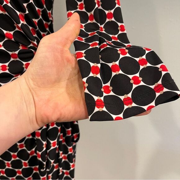 Reneec. Polka Dot long sleeve Wrap Dress size small - Picture 5 of 14